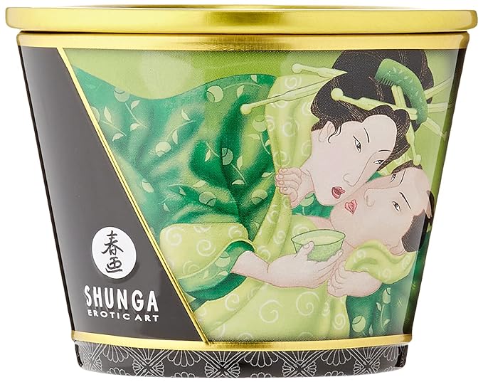 Shunga Erotic Art Massage Candle Exotic Green Tea