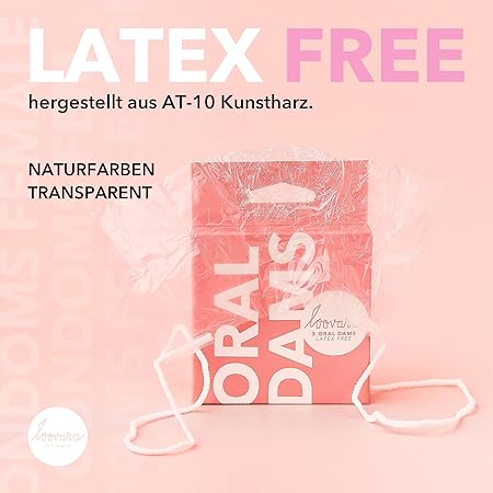 Loovara Latex Free Oral Wipes - Oral Dams Latex Free - Ultra Thin & Natural Protective Wipes for a Natural Feel, Vegan, Hypoallergenic