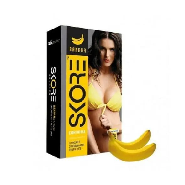 SKORE Banana Flavoured Pack of 10 Condoms Condom freeshipping - gizmoswala